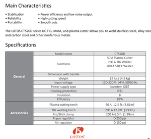Machine à souder plasma avec onduleur cc, igbt, 100 v, 100 ampères, pour soudage à l'arc, CT520D lgk 220 - Product Image 5