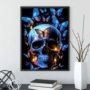 SONGWOOART Kit Personalizzati per Arte Mosaico 5D Nuova Collezione con Teschio <span class=keywords><strong>di</strong></span> Diamanti, Dipinti <span class=keywords><strong>di</strong></span> Paesaggi per Adulti e Bambini, Decorazione per la Casa - Product Image 1