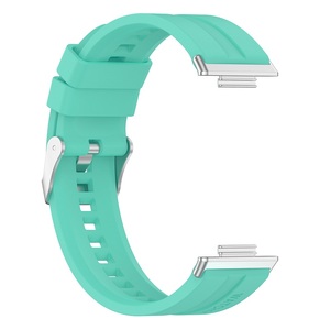 Correa de pulsera con hebilla de Metal plateado para <span class=keywords><strong>Huawei</strong></span> <span class=keywords><strong>Watch</strong></span> Fit 2, pulsera de silicona suave con patrón de neumático activo/clásico/elegante - Product Image 5