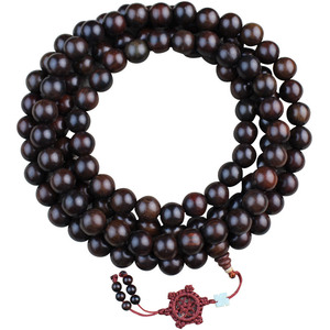 Lao Rosewood 15mm 108-<b>Bead</b> <b>Bracelet</b> Buddhist Rosary Unisex Jewelry For <b>Men</b> Women Couples Yoga Accessories - Product Image 5