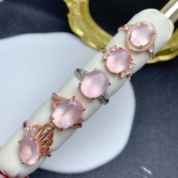 Bague de fiançailles classique très populaire en argent sterling 925 avec quartz rose naturel taille ovale, certifiée CMA, grande pierre, pour mariage et fête