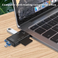Lector de Tarjetas Multifunción Seis en Uno USB2.0 Tipo-C, Conveniente OTG2.0 para Teléfonos Móviles Android, Compatible con Almacenamiento Externo TF