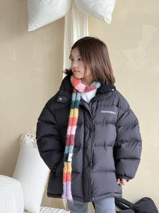 Manteau d'hiver chaud en duvet pour filles, décontracté, tissé, fermeture éclair régulière, 90% de duvet, coupe-vent, col montant uni, MeiXi - Product Image 3