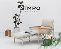 SIMPOLIFESTYLE Mobilier d'extérieur haut de gamme OLIVIA, Chaise longue de luxe en aluminium et tissu pour jardin, terrasse, hôtel, piscine, cour et parc