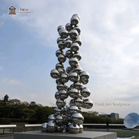 Statues en acier inoxydable abstraites modernes de grande taille TREVI personnalisées pour la vente en parcs publics