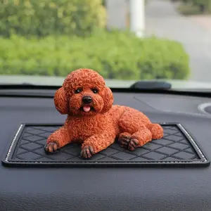 Simulação de cachorro de pelúcia fofo para decoração de interiores de carros, acessórios antiderrapantes de mesa para decoração de carros personalizados, venda imperdível