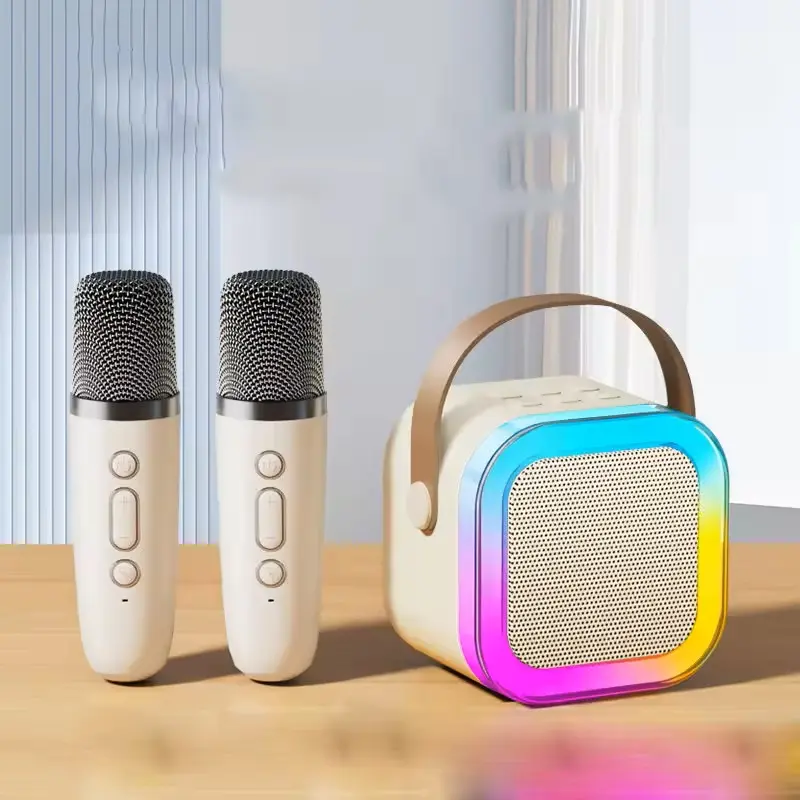 Portable Custom Logo KTV Karaoke System Mini Box Speaker mp3 Player Bluetooth Music Speaker Mic