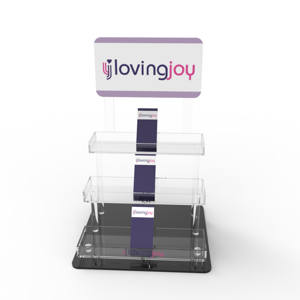 Apache Customized Countertop Layer Board Acrylic Lubricant Cosmetics and Skincare Display Rack for Supermarket Brand Stores — view 5