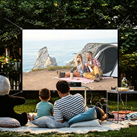 Écran de projection en polyester pour cinéma maison HD 1080P 16:9, portable, pliage rapide, rideau de projection mural