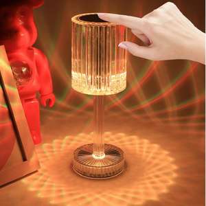 Перезаряжаемая светодиодная Хрустальная настольная лампа сенсорный пульт дистанционного управления акриловый ночник для спальни романтическая Барная атмосфера плагин ночью - Product Image 3