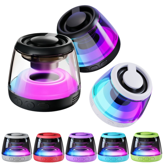 RGB Light Show Magnetic Speaker, Portable BT Speaker with Phone Stand, Mini Wireless Speaker for Home Office Desktop
