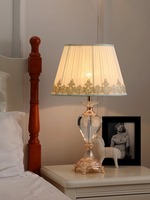 Lampe de table LED en cristal nordique américaine HJ HOME, moderne, simple, luxueuse, chaude, pour chambre à coucher, chevet, bureau