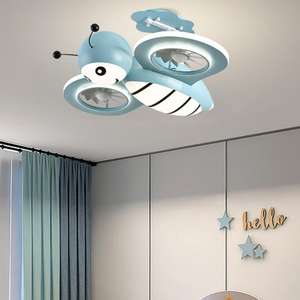 Ventilateur de plafond moderne à 5 pales ultra-silencieux avec télécommande, tolérance au vent fort pour salon et chambre à coucher - Product Image 3