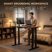 Table de travail électrique silencieuse à quatre colonnes AOR à double moteur, hauteur réglable, bureau DIY en acier inoxydable moderne