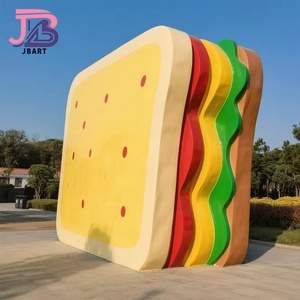 Pieza de Arte de resina de fibra de vidrio realista a gran escala personalizada queso Pizza hamburguesa escultura personalizada restaurante decoración hogar - Product Image 1