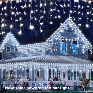 Luces de Hielo LED, Guirnalda de Luces de Hadas para Navidad, Bodas, Fiestas, Jardín, Patio, Techo, Aleros, Decoración de Árboles, Iluminación Exterior Blanca Cálida - Product Image 6