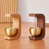 Sonnette de porte en bois de laiton massif avec bouchon de courant d'air de printemps Accessoires de réfrigérateur fabriqués à la main Cadeaux Cloches Carillons éoliens pour la décoration intérieure