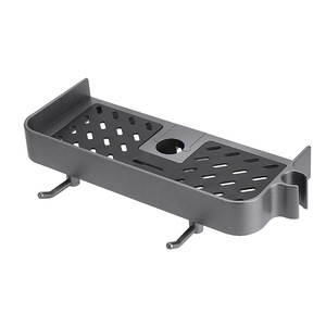 Estante de Almacenamiento para Cabezal de Ducha de Baño, 50 cm, Montado en Pared, Estante Esquinero, Bandeja Rectangular Duradera con Colgador - Product Image 1