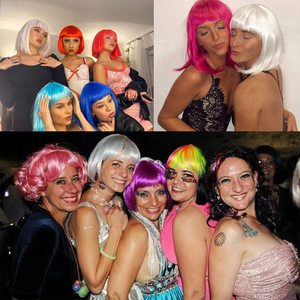 Disfraz <span class=keywords><strong>de</strong></span> fiesta <span class=keywords><strong>de</strong></span> discoteca barato, peluca femenina <span class=keywords><strong>de</strong></span> juego <span class=keywords><strong>de</strong></span> rol <span class=keywords><strong>para</strong></span> <span class=keywords><strong>despedida</strong></span> <span class=keywords><strong>de</strong></span> soltero <span class=keywords><strong>de</strong></span> Halloween, le gusta decorar con Peluca <span class=keywords><strong>de</strong></span> Bob corto <span class=keywords><strong>de</strong></span> color neón - Product Image 2