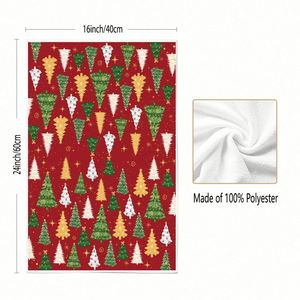 Serviettes de bain et de cuisine ultra douces rouges pour Noël, très absorbantes, pour invités - Product Image 2