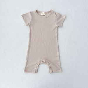 Mono de bebé niña acanalado liso con diseño de botones personalizados en el hombro izquierdo, pelele en blanco para niños pequeños - Product Image 4