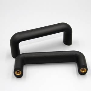 Distance de trou 117 Poignée solide en nylon noir Poignée de porte coulissante d'armoire de meuble ovale en forme de U - Product Image 2