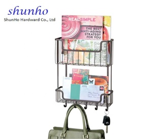 2-Tier Metal <strong>Wall</strong> Mount Entryway Storage <strong>Basket</strong> <strong>Mail</strong> Sorter - Product Image 1