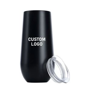 Gobelets à vin sans pied personnalisés, durables et raffinés, 170 ml (6 oz), à double paroi, isolés sous vide, pour cadeaux d'affaires - Product Image 1