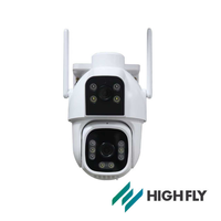 Caméra solaire HighFly 8W 12Ah AOV 4G type EU PTZ 2 objectifs 2MP avec conversation bidirectionnelle, moniteur solaire avec carte mémoire, enregistrement 24h/24