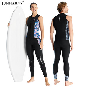 JUNHAIINS CrossBorder 3mm <span class=keywords><strong>Traje</strong></span> de <span class=keywords><strong>neopreno</strong></span> dividido Chaleco forrado de lana sin mangas para hombre Pantalones cálidos de buceo para surf de esnórquel para <span class=keywords><strong>mujer</strong></span> - Product Image 1