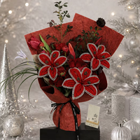 2026 Premium Lily Bead Flowers Beaded Flower Bouquet Rangkaian Bunga Tahun Baru Dekorasi Natal Dekorasi Rumah Butik