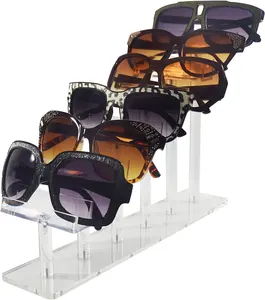 HQ Crystal Acrylic Eyewear display 6 tier eyeglasses rack stand for store presentation tabletop organizer