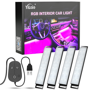 Lumières LED de <span class=keywords><strong>voiture</strong></span> YiLaie, éclairage intérieur LED multicolores avec application et mode DIY, synchronisation musicale, kit d'éclairage USB <span class=keywords><strong>sous</strong></span> le tableau de bord pour voitures - Product Image 1