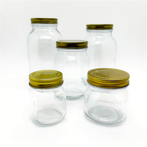 Gran oferta, venta al por mayor, 4oz, 8oz, 16oz, tarro de albañil de vidrio transparente de boca ancha, tarro de almacenamiento de alimentos para conservas con tapa de Metal, <span class=keywords><strong>precio</strong></span> más bajo - Product Image 4