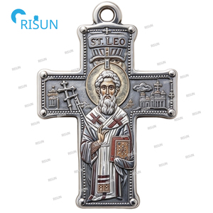 Collar con Colgante <span class=keywords><strong>de</strong></span> San León Magno, Patrón Religioso <span class=keywords><strong>de</strong></span> los Enfermos, Medallón Personalizado con la Imagen <span class=keywords><strong>de</strong></span> San León Magno - Product Image 3