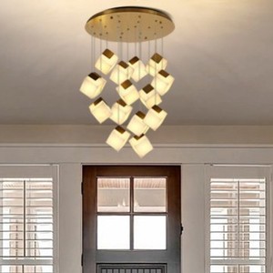Modern Marble Chandelier Gold LED Pendant <b>Light</b> For Home Entrance Hallway Luxury <b>Lighting</b> Fixtures - Product Image 1