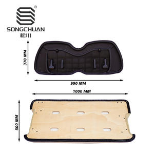 Coussins et oreillers de siège de voiturette de golf CIUBCAR beige à texture gaufrée, base avant en bois, dossier gainé de plastique, fabricant Pioneer - Product Image 2