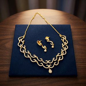 Joyería CZ Americana al por Mayor para Mujer, Conjuntos de Collar y Aretes de Aleación para Boda y Compromiso, Exportadores de Alta Calidad de India 50166 - Product Image 2