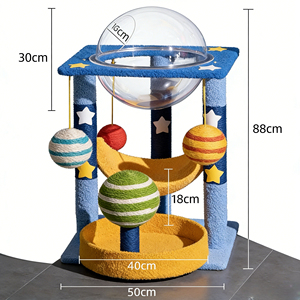 Nuovo Design Eco-Friendly: Albero per <span class=keywords><strong>Gatti</strong></span> a 4 Livelli a Forma di Pianeta e Luna in Sisal, Centro Attività Multifunzionale per <span class=keywords><strong>Gatti</strong></span> - Product Image 1