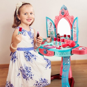 Ensemble de maquillage de jeu d'imitation pour enfants, coffret de beauté avec table de maquillage, jouets pour filles, cadeaux d'anniversaire, coiffeuse à induction - Product Image 1