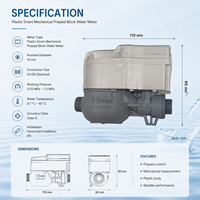 Compteur d'eau prépayé intelligent STS, corps en plastique DN15, débitmètre volumétrique à piston rotatif R160, ensemble de dispositifs numériques avec clavier à jetons