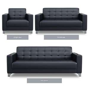 Set di Divani <span class=keywords><strong>da</strong></span> Ufficio Moderni e Minimalisti, Piccolo Divano a Tre Posti per Reception Aziendale con <span class=keywords><strong>Tavolino</strong></span> per Area Lounge Ospiti - Product Image 2
