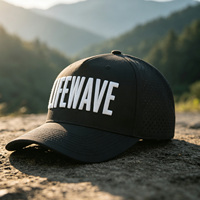 Casquette de baseball HS41 en gros OEM, broderie 3D en relief, 5 panneaux, perforée au laser, imperméable, avec logo personnalisé, pour sports de plein air