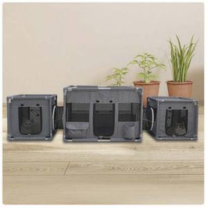 ถ้ำผ้าอ็อกซ์ฟอร์ดทรงสี่เหลี่ยมผืนผ้าคฤหาสน์สำหรับแมวหรูหราพร้อมกล่องสวรรค์สองห้อง - Product Image 2