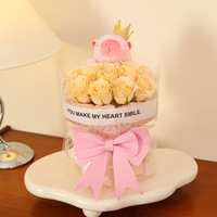 HBX Capybara Rose Soap Flower Gift Cartoon Bouquet Handmade Flower Set High Quality Environment-Friendly All Seasons Wholesale