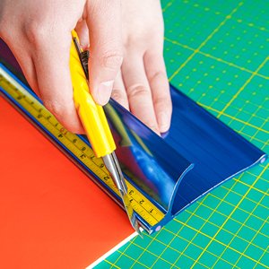 Bán Buôn Chất Lượng Cao Văn Phòng Phẩm Thiết Kế Vẽ Cắt An Toàn Bảo Vệ Ngón Tay Cai Trị Nhôm Cắt Tỉa Cai Trị - Product Image 2