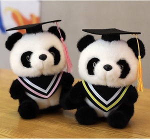 Peluche chat noir et blanc pour étudiants, rembourrée en coton PP, cadeau unisexe avec logo personnalisé, cadeaux de fin d'année - Product Image 1