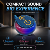 Altavoz Bluetooth Portátil de 5W con Iluminación RGB, Función FM, Ideal para Regalo, Reproductor de Música