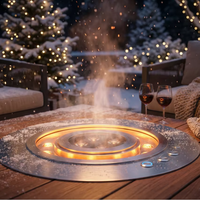 Cheminée à vapeur d'eau ronde de 550 mm avec télécommande pour projets décoratifs autonomes