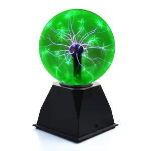 New Touch Sound Sensitive Glass Plasma Ball Lamp Pha Lê Màu Xanh Lá Cây Globe Magical Vui Vẻ Và Khoa Học Bảng Đèn Cho Trẻ Em Văn Phòng